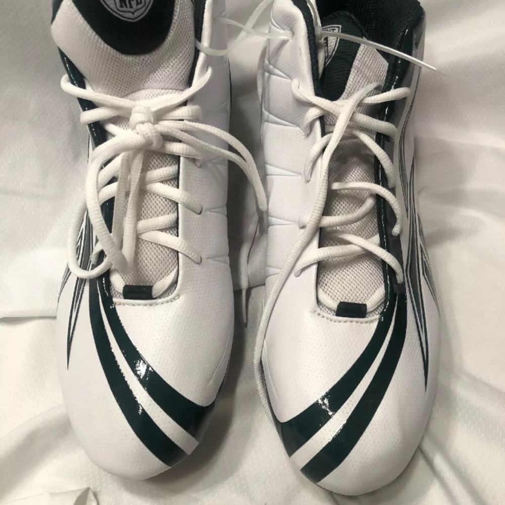 Reebok NFL BURNER SPEED Football Cleats Wht/Grn